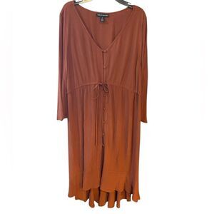 A Pea in the Pod Sz S Rust Boho Flowy Maternity Pregnancy Rayon Dress